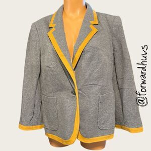 The Limited Grey Blazer with Mustard Trim – Rare Discontinued Design – Size L